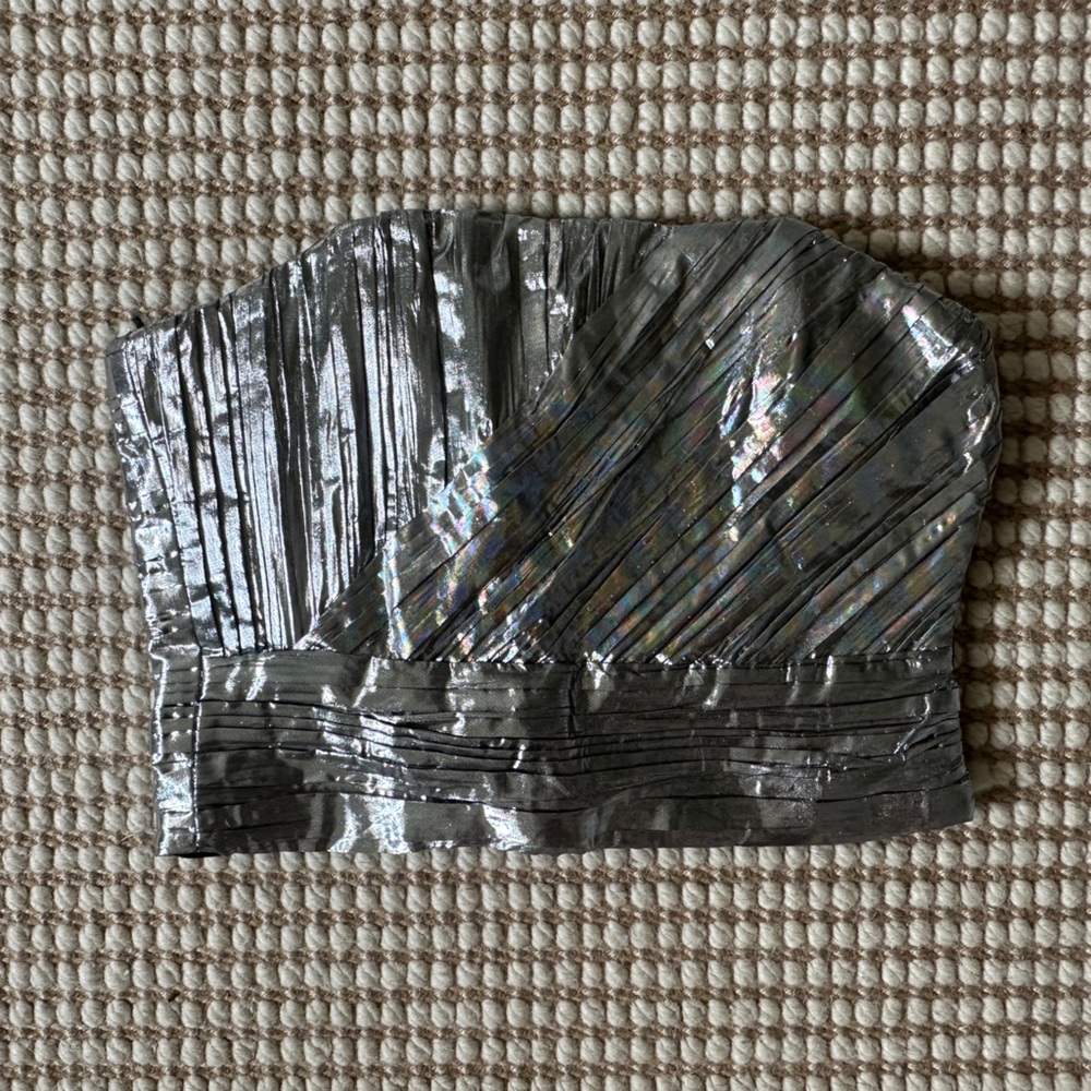 Zara Silver Metallic Tube Top